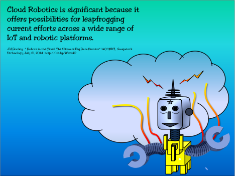 Cloud Robotics is significant because it offers possibilities for leapfrogging current efforts across a wide range of IoT and robotic platforms.